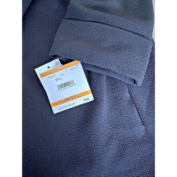 Kasper Women's Crosshatch Shawl-Collar Open-Front Jacket Work Blazer Black PS - Picture 6 of 7